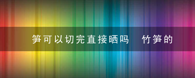 笋可以切完直接晒吗 竹笋的最佳晾晒方法